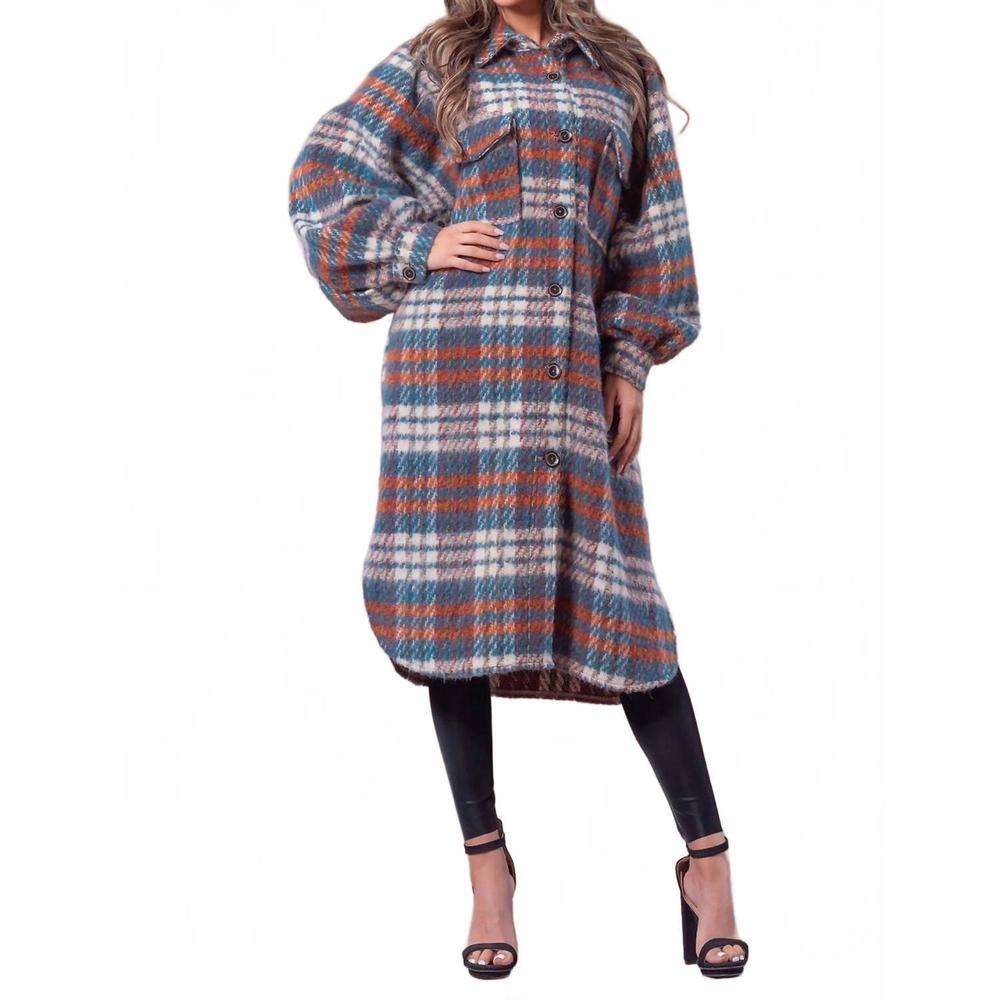NEW LITTLE SECRET OF MINE plaid tweed coat in multi